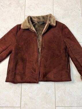 COACO New York Faux Shearling Jacket Men’s Brown Zip Up Winter Coat M Sherpa